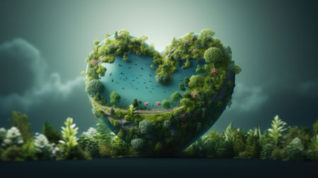 Earth day banner: embracing the importance of loving nature for a sustainable future, promoting environmental consciousness and celebrating the beauty of our planet through eco-friendly initiativesの素材