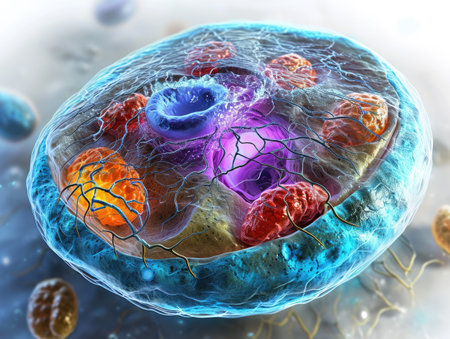 Unveiling the intricacies: the structure of the human cell, a journey into the microscopic realm of organelles, membranes, and genetic material, deciphering the complex blueprint of lifeの素材
