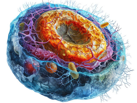 Unveiling the intricacies: the structure of the human cell, a journey into the microscopic realm of organelles, membranes, and genetic material, deciphering the complex blueprint of lifeの素材