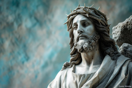 Easter Monday with Jesus Christ: celebrating faith, renewal, and joy in the risen Savior's love, a day of Christian worship, tradition, and festive spirituality for family and believers alikeの素材