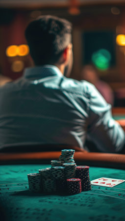 Casino, online gaming, app Texas Hold'em, roulette, and a variety of chips for an immersive and thrilling gaming mobile device and live gamesの素材