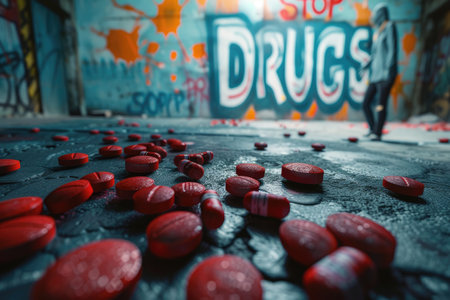 Taking a stand: advocating against drug use with powerful imagery, promoting awareness and prevention through the message to stop drugs in our communities.の素材