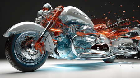 Fantasy Meticulous auto engine disassembly: a comprehensive visual journey, intricate components, gears, pistons, technology involved in disassembly of automotive engine meticulous inspection repairの素材