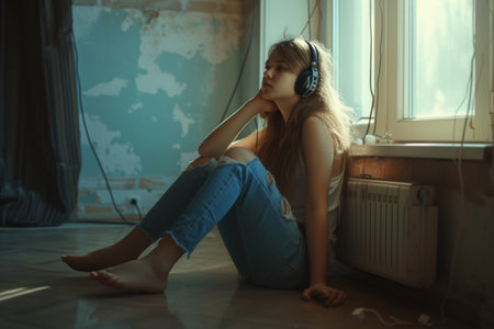 loneliness: capturing the emotional landscape of solitude, isolation, and the human experience of being alone in poignant, introspective momentの素材