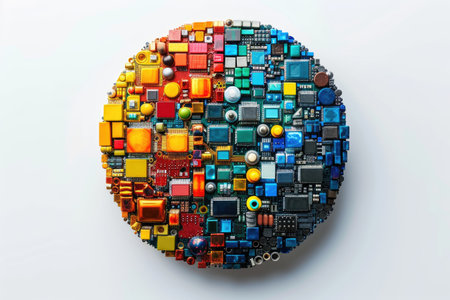 Cartoon sticker for it technology, creative concept for tech presentations, software development, coding tutorials, and digital design projects.の素材