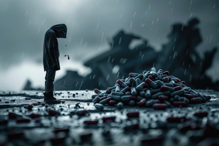 Taking a stand: advocating against drug use with powerful imagery, promoting awareness and prevention through the message to stop drugs in our communities.の素材