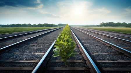 The concept of railroad travel and transportation. The idyll of traveling, the atmosphere of railway stations, the passion of trains, the amazing view and scenery from the train windowsの素材