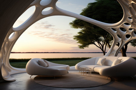 Creative living room bedroom design: innovative space for relaxation and recreation, showcasing modern decor and furniture arrangements for a comfortable and stylish ambianceの素材