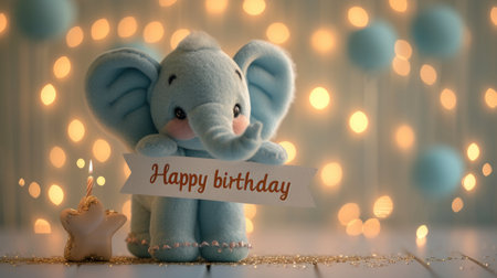 Joyous celebration: a heartfelt and adorable happy birthday greeting card specially designed for a beloved baby, filled with love, cheer, and warm wishes on their special day.の素材