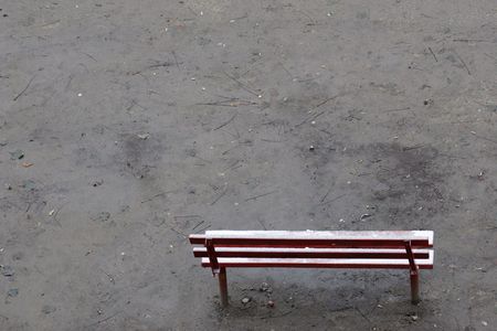 Winter bench.の写真素材