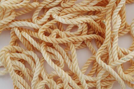 Hank of twisted kapron ropes.の写真素材