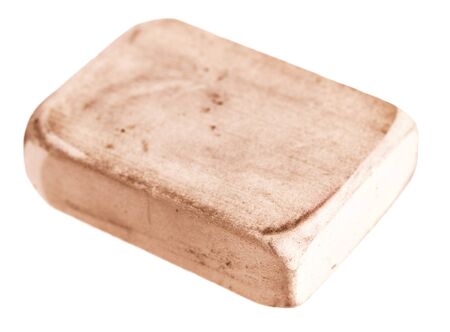 Big used eraser isolated on the white background.の写真素材