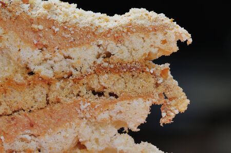 Piece of cake close-up. Fragment.の写真素材