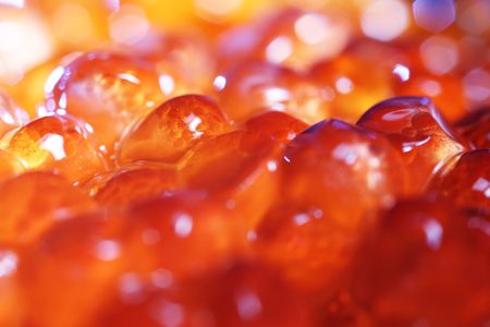 Red caviar close-up. Narrow depth of field. Macro.の写真素材