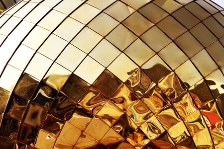 Gold squares on dome  Close-up の写真素材