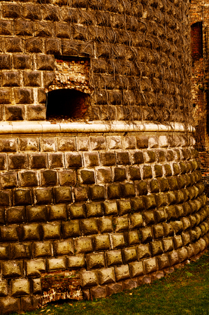 Closeup fragment of medieval castle の写真素材