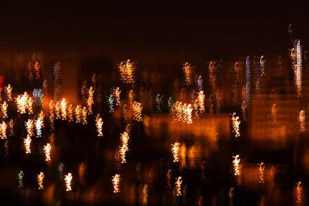 Beautiful view of night city. Motion blurred.の写真素材