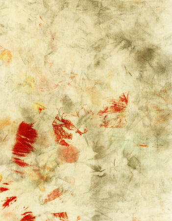 Aged and dirty piece of fabric with paints stains. Texture.の写真素材