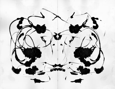Indian ink doodles on paper.の写真素材