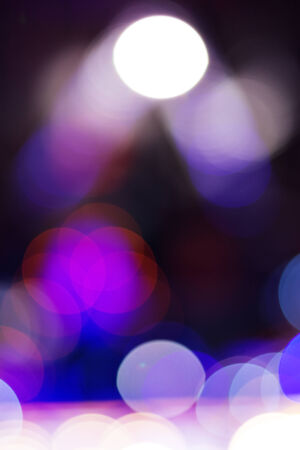Colorful bokeh circles. Defocused neon lights.の写真素材