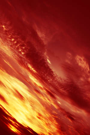 Beautiful sunset. Vivid colors. Summer.の写真素材