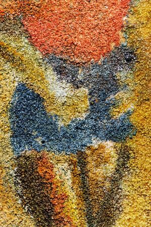 Watercolors on the white stucco. Fragment. Texture.の写真素材