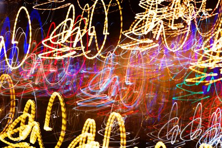Motion blurred lights of the night city.の写真素材
