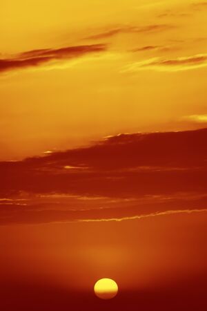 Beautiful sunset after cloudy day.の写真素材