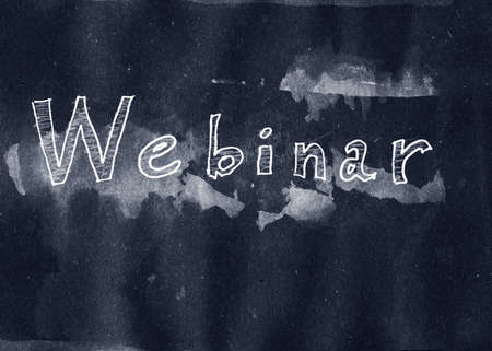Webinar. Mixed media artwork. Hand drawn. Grunge style.の写真素材