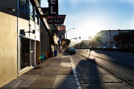 SAN FRANCISCO - MARCH 25: Beautiful street view in downtown of San Francisco. San Francisco, California - March 25, 2015.のeditorial素材