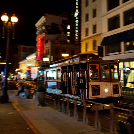 SAN FRANCISCO - MARCH 25: Beautiful street view in downtown of San Francisco. San Francisco, California - March 25, 2015.のeditorial素材
