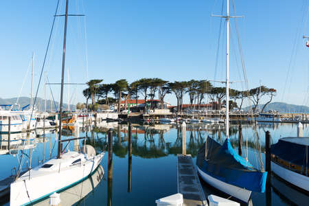SAN FRANCISCO - MARCH 25: Beautiful street view in downtown of San Francisco. San Francisco, California - March 25, 2015.のeditorial素材