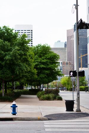 HOUSTON - APRIL 2: Beautiful street view in downtown of Houston. Houston, Texas - April 2, 2014.のeditorial素材