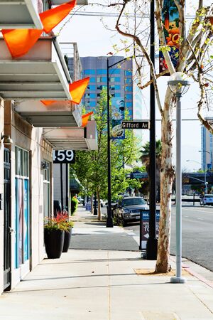 SAN JOSE - MARCH 26: Beautiful street view in downtown of San Jose. San Jose, California - March 26, 2015.のeditorial素材