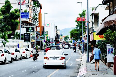 CHIANG MAI, THAILAND - SEPTEMBER 1, 2015 : Colorful streets of Chiang Mai.のeditorial素材