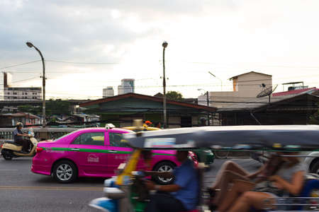 BANGKOK, THAILAND - SEPTEMBER 9, 2015: Noisy and colorful life-filled streets of Bangkok.のeditorial素材