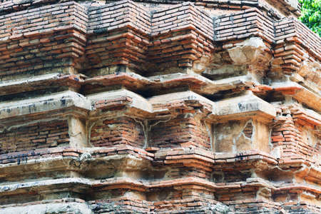 Ancient brick wall in Chiang Mai, Thailand.の写真素材