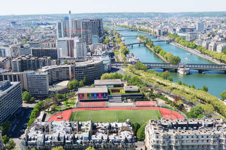 PARIS, FRANCE - MAY 6, 2016: The famous Seine River. One of the tourist attractions of Paris.のeditorial素材