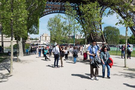 PARIS, FRANCE - MAY 6, 2016: The main tourist attraction of Paris -  Eiffel Tower.のeditorial素材