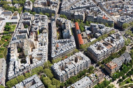 PARIS, FRANCE - MAY 6, 2016: Beautiful view of Paris from the mhe main tourist attraction of Paris -  Eiffel Tower.のeditorial素材