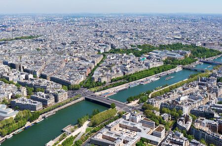PARIS, FRANCE - MAY 6, 2016: Beautiful view of Paris from the mhe main tourist attraction of Paris -  Eiffel Tower.のeditorial素材