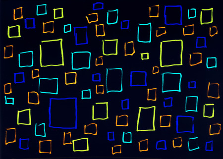 Squares. Felt pen drawing. Abstract pattern. Hand drawn. Grunge style. 