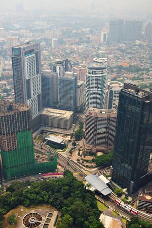 KUALA LUMPUR, MALAYSIA - AUGUST 19, 2016: Beautiful view of Kuala Lumpur from the observation deck of Kuala Lumpur Tower (Menara Kuala Lumpur)のeditorial素材