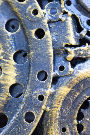 Abstract metal texture, made of used mechanical parts.