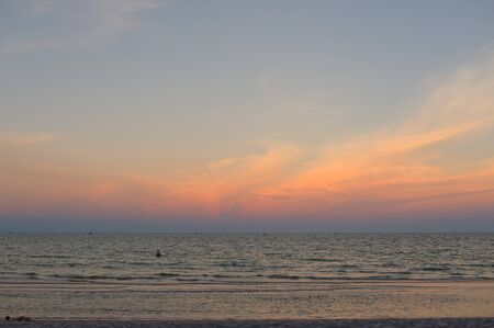 HUA HIN, THAILAND - SEPTEMBER 7, 2015: Beautiful tropical beach in low season.のeditorial素材