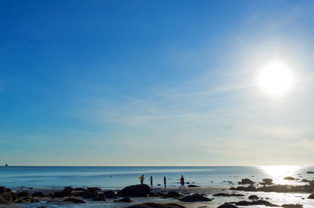 HUA HIN, THAILAND - SEPTEMBER 7, 2015: Beautiful tropical beach in low season.のeditorial素材