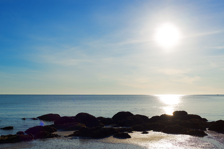 Beautiful tropical beach in Hua Hin, Thailand.の写真素材