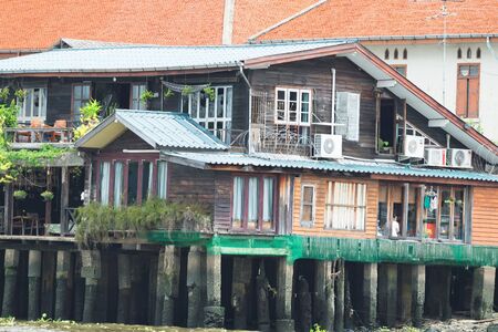 BANGKOK, THAILAND - AUGUST 29, 2016: Beautiful fusion of historic and modern architecture in downtown of Bangkok.のeditorial素材