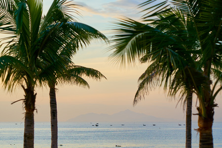 Beautiful ocean beach in Da Nang, Vietnam.の写真素材