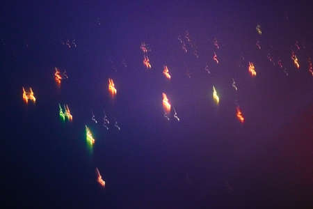 Colorful light trails. Abstract background.   の写真素材